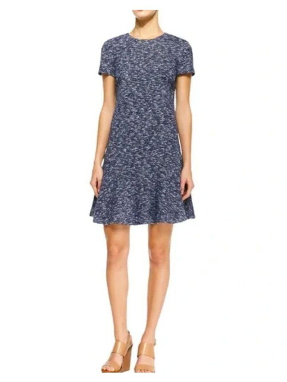 TORY BURCH margarite short sleeve tweed flounce dress size XS